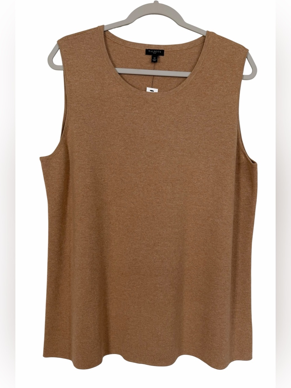 NWT Talbots Plus Tan Tank Top Sweater Layering Lightweight Knit Size 1X